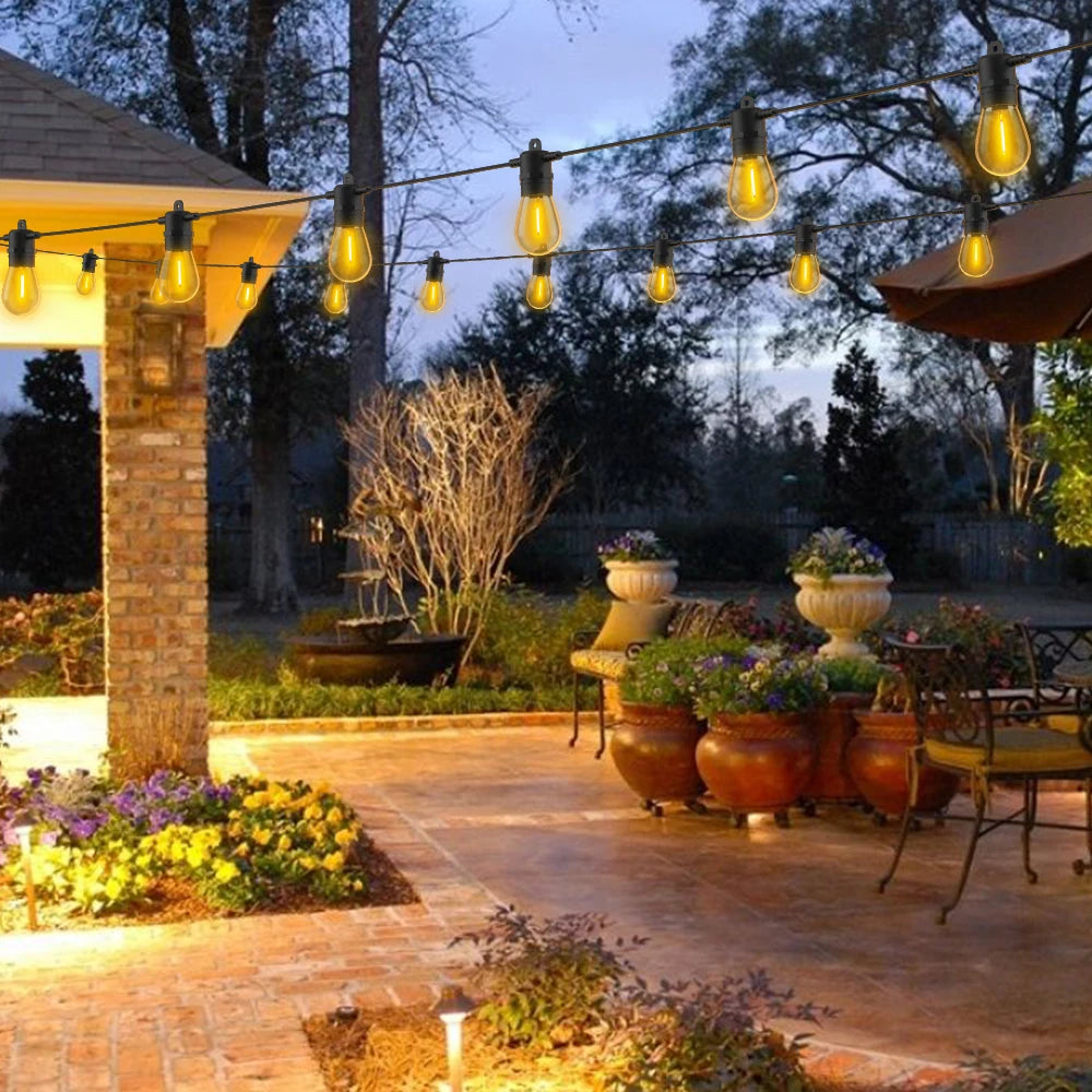 S14 Solar String Lights Outdoor Waterproof Retro Hanging Fairy Garlands For Garden Backyard Home Party Decorative Lights ﻿ - Jamboshop.com