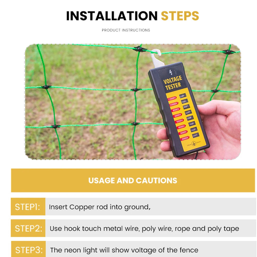 From China Electric Farm Fence Voltage 1KV-12KV detector indicator tester