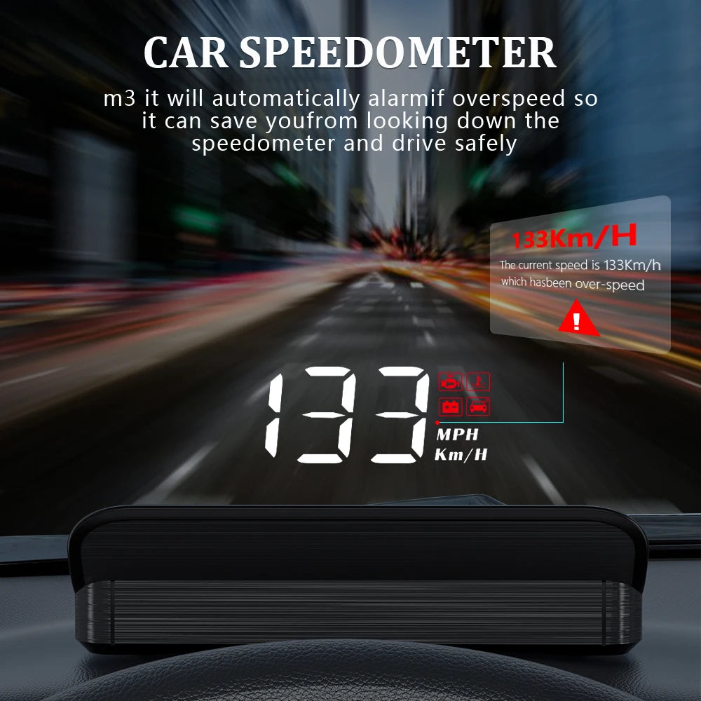 WiiYii M3 HUD Head-Up Display obd2 trip computer Speed Projector OBD2 auto On-Board Computer Fuel Mileage Alarm Car Accessories - Jamboshop.com