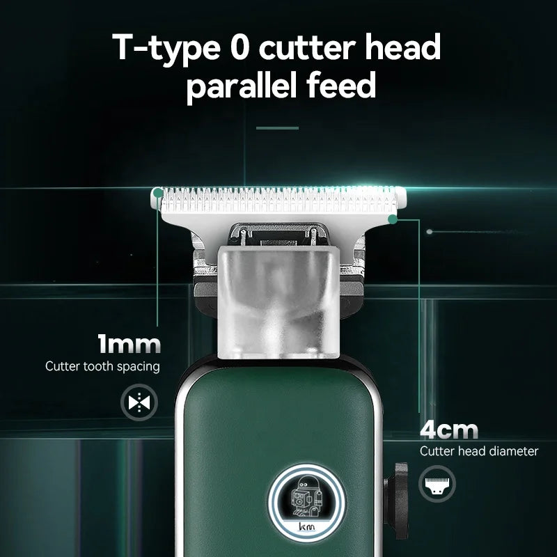 Kemei Professional Barber Hair Trimmer T-blade Dry-shaving and Fading Hair Clipper All-around Outlining Close-cutting Machine