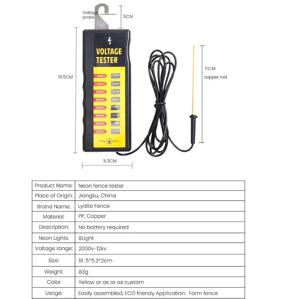 From China Electric Farm Fence Voltage 1KV-12KV detector indicator tester