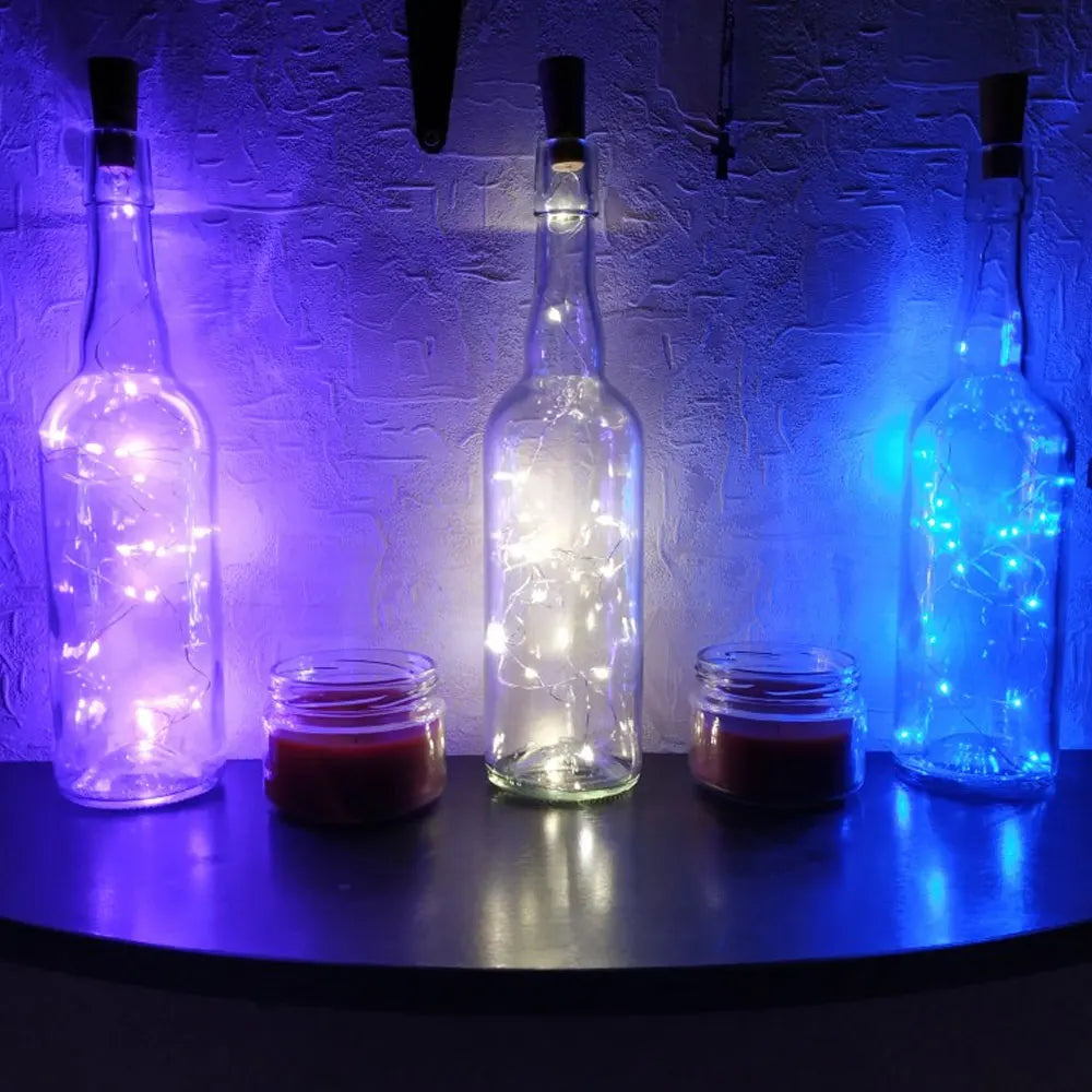 Solar Powered 10LED 20LED Wine Bottle Lights Cork Shape Fairy Lights Garland Christmas Light Copper Wire Home Room Decor Lamp - Jamboshop.com