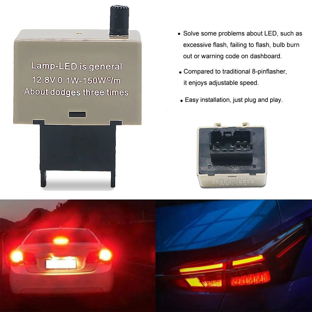 YSY 8-Pin Flashing Speed Adjustable Electronic Flasher Assy Relay Fix For Lexus Scion Toyota LED Turn Signal Light Bulbs - Jamboshop.com