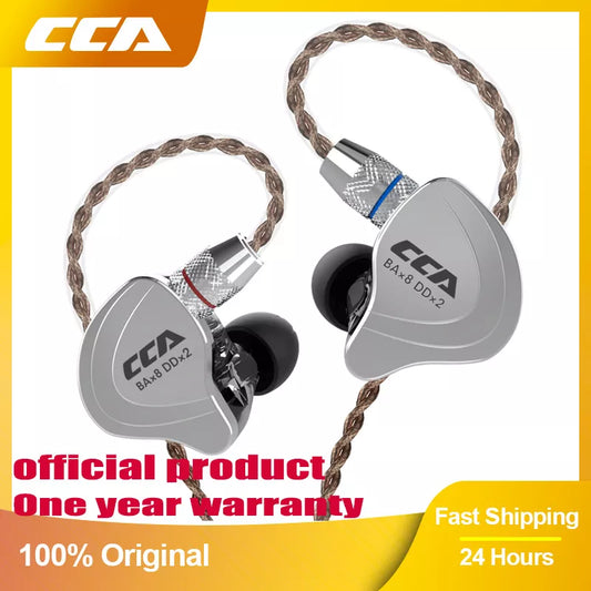 CCA C10 Headphones 4BA+1DD Hybrid Technology HiFi In Ear Music DJ Gamer Sport Earphone Active Noice Cancelling Monitor Headset - Jamboshop.com