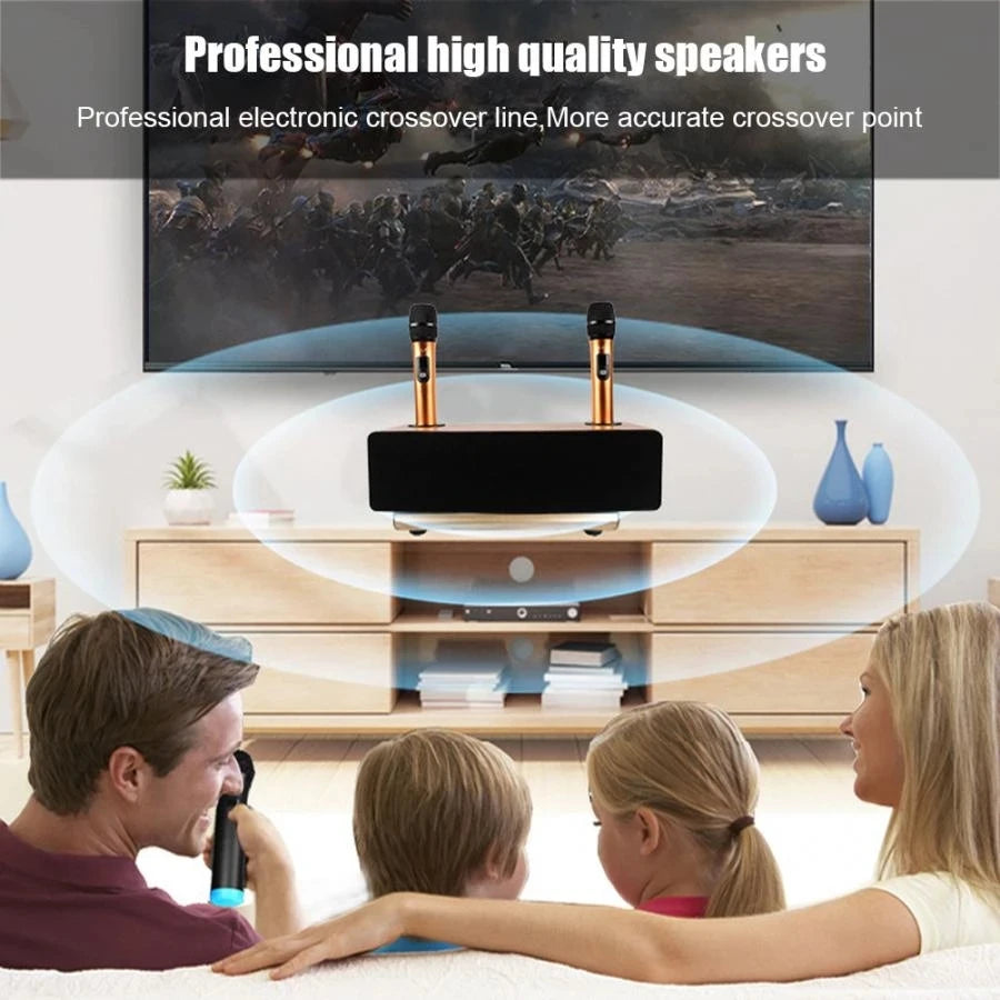 120W Home Theater High Power Bluetooth Speaker System Home Wireless Dual Microphone Mobile Phone Karaoke BT Speaker Caixa De Som