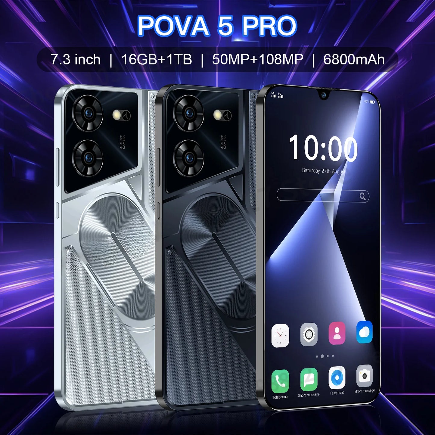 Original Global Version Pova 5 Pro Smartphone Dimensity 9300 16GB+1TB 6800mAh 4G/5G Cellphone Android Mobile Phone NFC celular