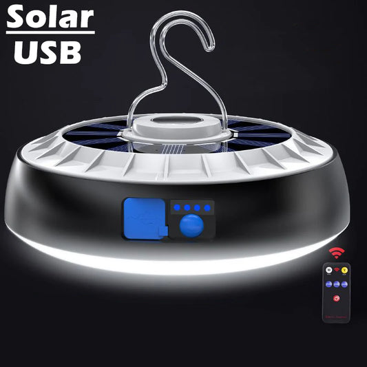 Solar Camping Light Rechargeable Remote Control LED Camping Lantern with Magnet Strong Light Portable Tent Lights Work Lighting - Jamboshop.com