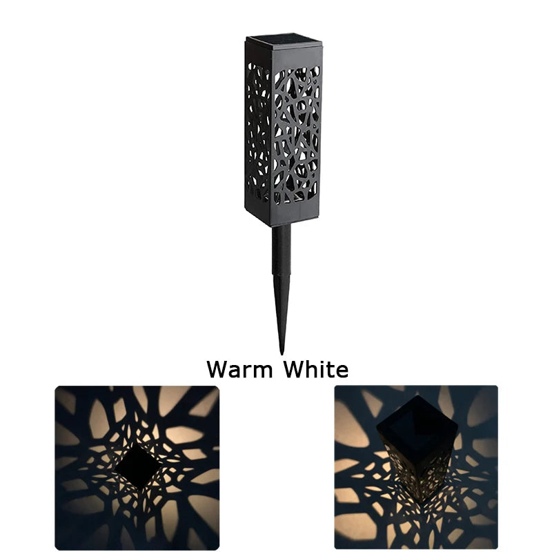 Outdoor Hollow Lawn Lamp Battery Sunlight Street Lantern Outside Lights for Garden Home Courtyard Yard Decor Solar Led Light - Jamboshop.com