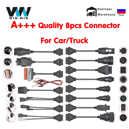 Full set 8 pcs Car Truck Converter For Scania 16pin Male To Female OBD 2 OBD2 Car Auto Connector Extension Cable - Jamboshop.com