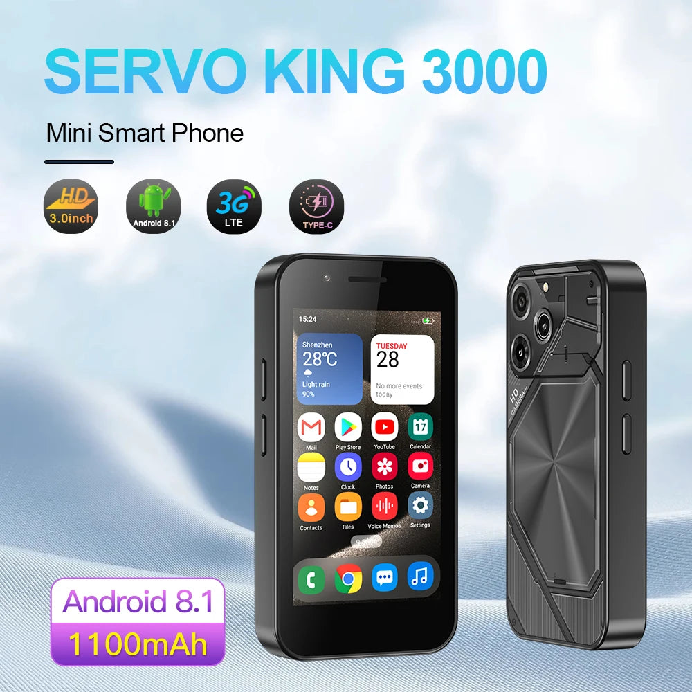 SERVO KING3000 Android Mini Smart Phone Dual SIM Cards 3G WCDMA Wifi Face Unlock 16GB ROM 3.0"Small Smartphone Fashion New Level