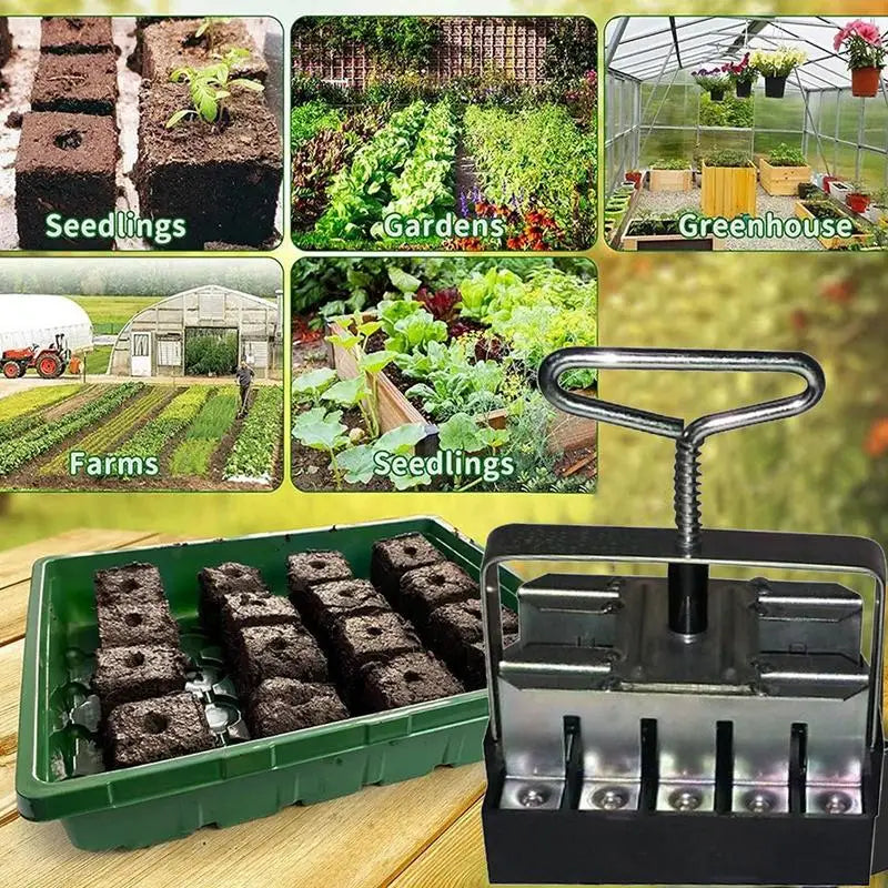 Hot Selling Soil Block Maker Manual Soil Block Maker Garden Garden Sowing Forest Farm Tools Root Soil Culture Container Making