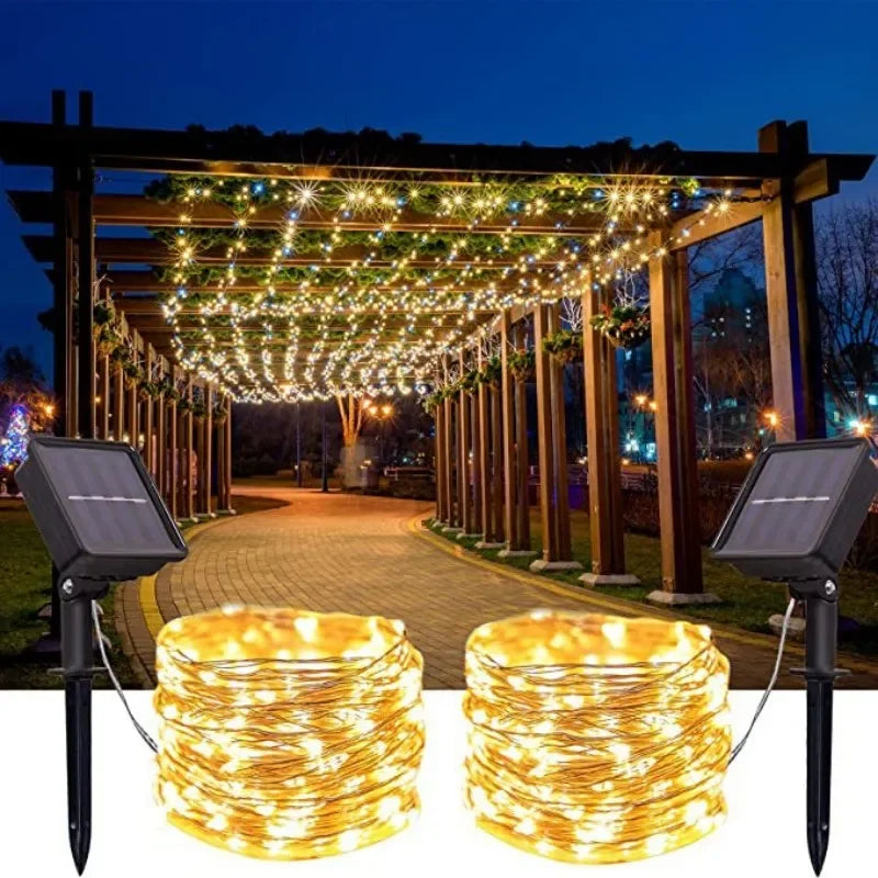 7M/12M/22M/32M LED Solar String Lights Fairy Garland Outdoor Waterproof Garden Christmas Wedding Party Home Decorative Lights - Jamboshop.com