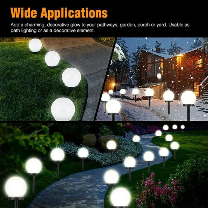 Outdoor LED Solar Round Ball Light Garden Yard Patio Ground Lawn Solar Lamp IP65 Waterproof Party Holiday Garden Home Decoration - Jamboshop.com