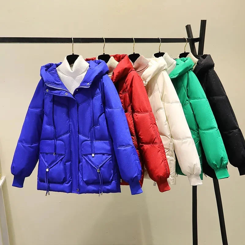 2023 New Winter Jacket Women Parka Hooded Thick Warm Female Snow Wear Coat Casual Outwear Down Cotton Jacket Parkas