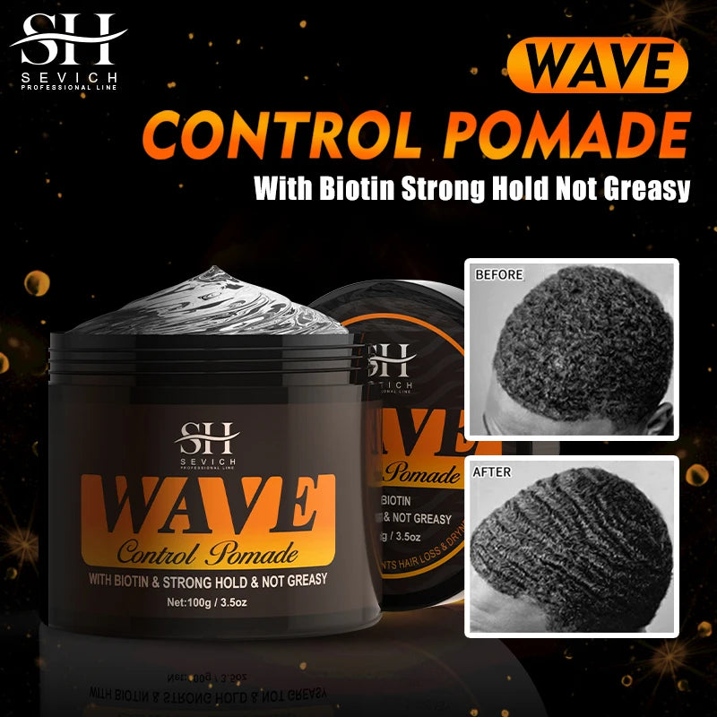 2023 Natural Wavy Frizz Control Pomade Strong Hold Nourishing Scalp Wave Cream Hair Styling Tools Anti-Hair Loss For Black Men - Jamboshop.com