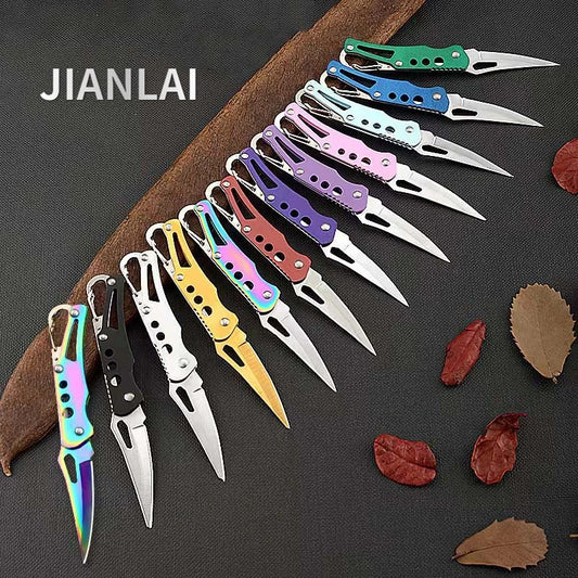 NEW Outdoor Stainless Steel Blade Knife Outdoor Camping Self Defense Emergency Survival Knife Tool Folding Portable Keyknife