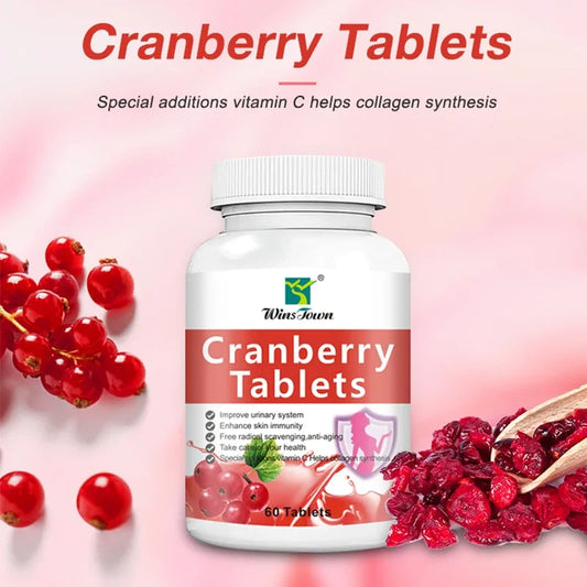 60 pills cranberry regulates blood fat beautifies improves Urinary system strengthens skin immunity fights aging cares health