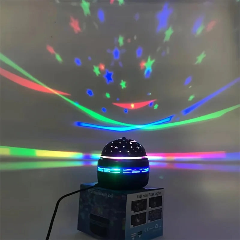 1PC Star Projector Lamp Usb Powered Colorful Rotating Magical Ball Light Car Atmosphere Lamp KTV Bar Disco DJ Party Stage Light - Jamboshop.com