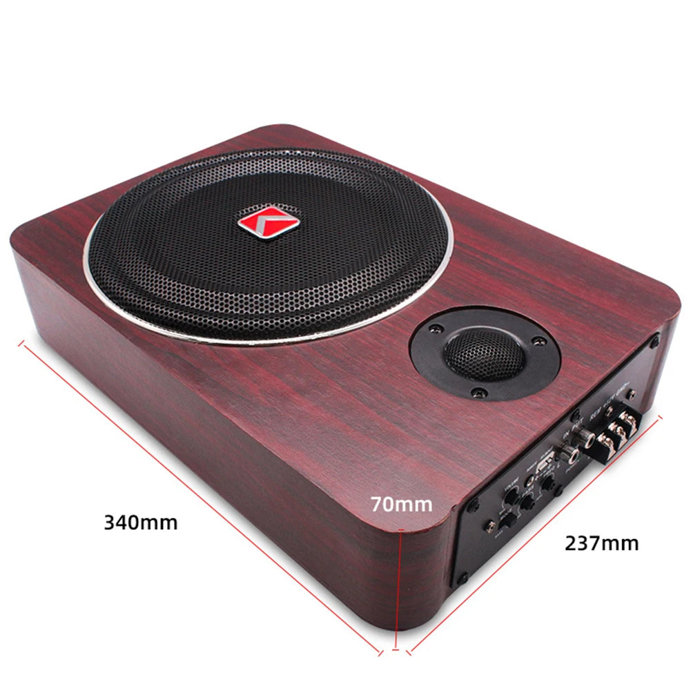 12V 600W Car Audio Slim Sub Woofer Under-Seat Bass Speaker Audio Processor Body Kit Ultra-Thin Stereo Speaker Amplifier 8 Inch