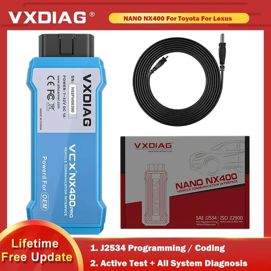 VXDIAG VCX NANO NX400 For Toyota J2534 Programming Techstream For Lexus Auto Diagnostic Tools ECU Coding Code Reader Scanner - Jamboshop.com