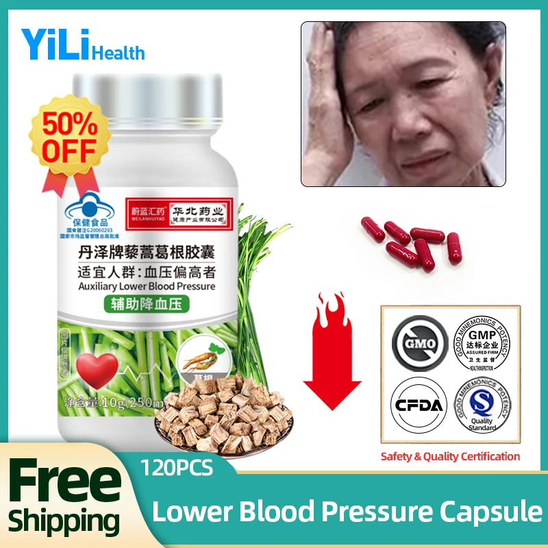 High Blood Pressure Capsules Lower Hypertension Control Pills Blood Pressure Treatment Support Artemisia Selengensis Supplements