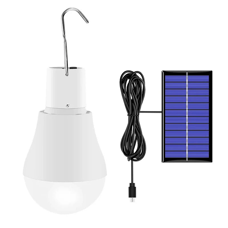 LED Solar Lights Bulbs Portable Rechargeable Hang Camping Lamp Hook Tent Light Home Repair Outdoor Emergency Flashlight - Jamboshop.com