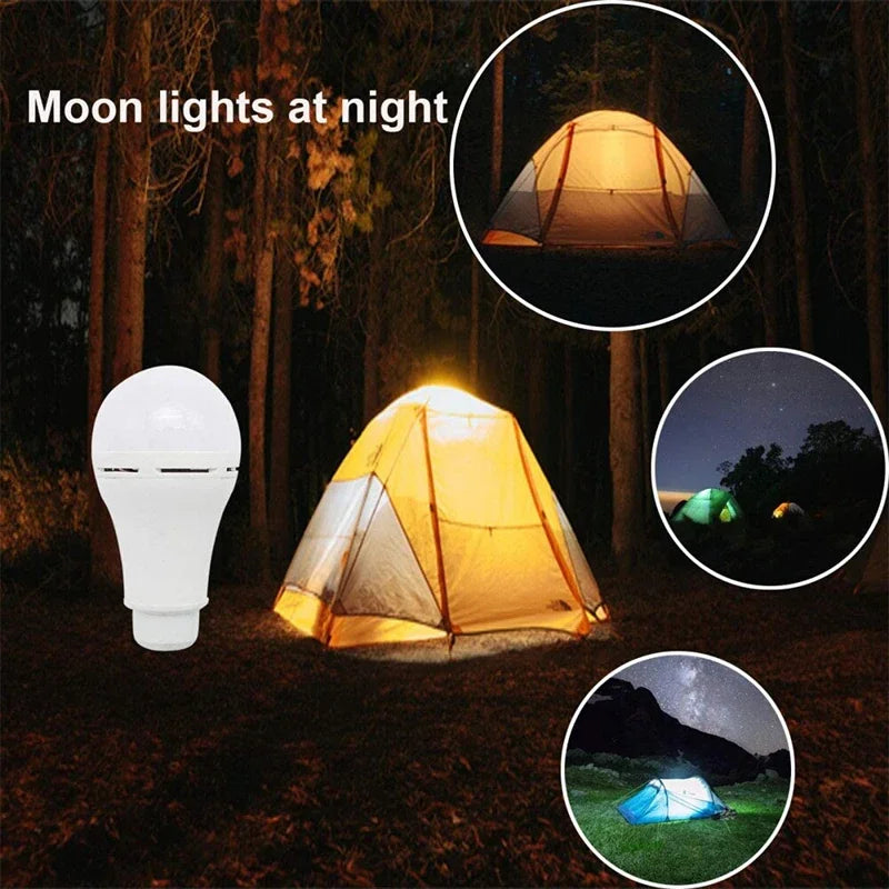 LED Solar Lights Bulbs Portable Rechargeable Hang Camping Lamp Hook Tent Light Home Repair Outdoor Emergency Flashlight - Jamboshop.com