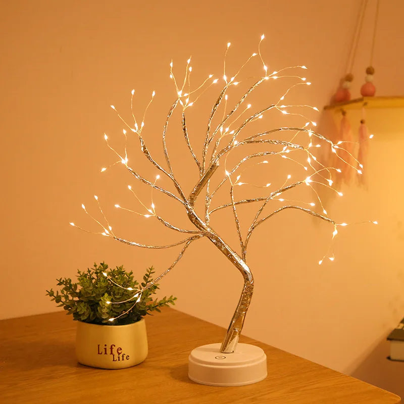 LED Rose Leaf Table Lamp USB Christmas Tree Fairy Light Night Lights Home DIY Party Wedding Bedroom Decoration Mother's Day Gift - Jamboshop.com