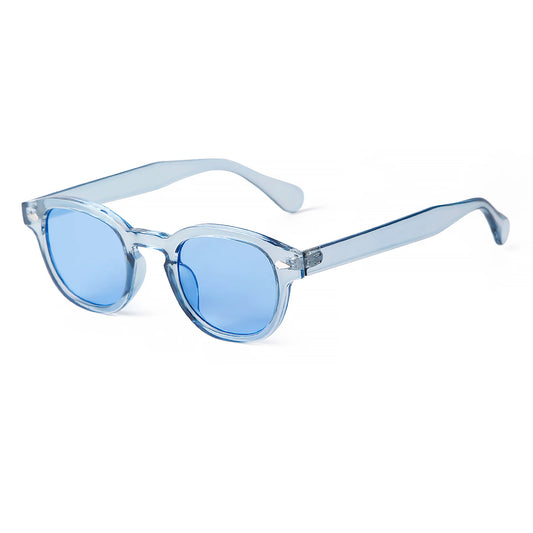 Fashion Transparent Blue Round Sunglasses Women Men 2024 Retro Rivet Tortoise Small Square Sun Glasses UV400 Lunettes De Soleil - Jamboshop.com