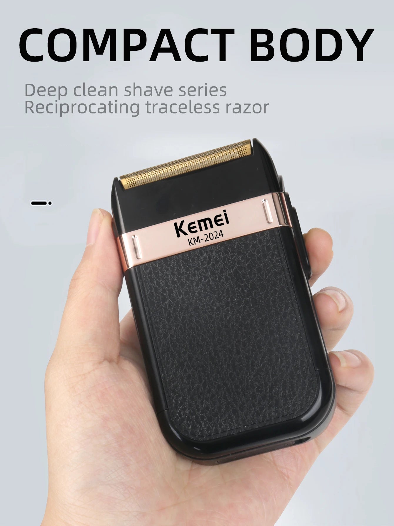 Kemei Electric Shaver for Men Waterproof Twin Blade Reciprocating Cordless Razor USB Rechargeable Shaving Machine Barber Trimmer