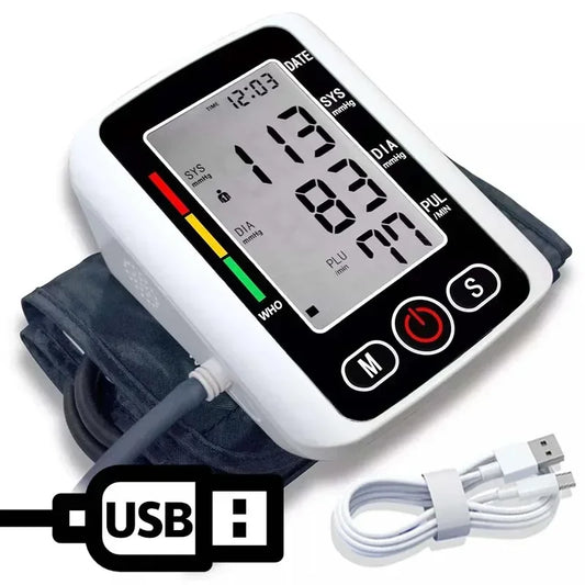 Portable Digital Upper Arm Blood Pressure Monitor Measurement Tool Blood Pressure Monitor Meter Tonometer Sphygmomanometer