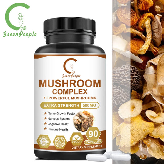 GPGP Greenpeople 10 Complex Mushroom Capsules Coffee Substitute Energy & Boosting immunity Ganoderma lucidum extract supplement