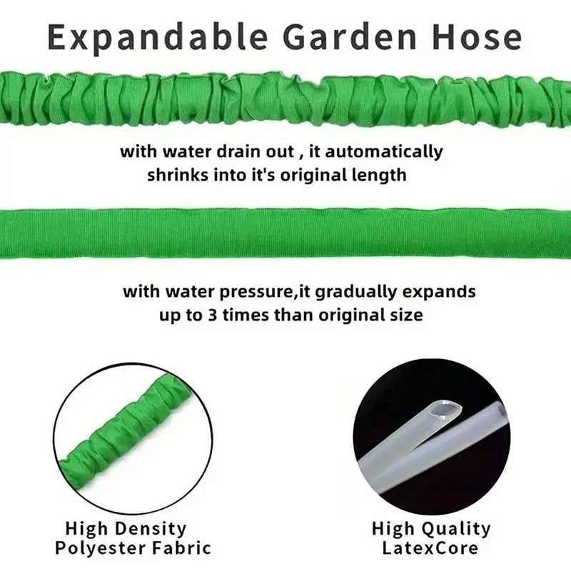 Garden Hose Expandable Magic Water Pipes Home Garden Watering Hoses High-Pressure Car Wash 7 Water Spraying Functions Water Gun