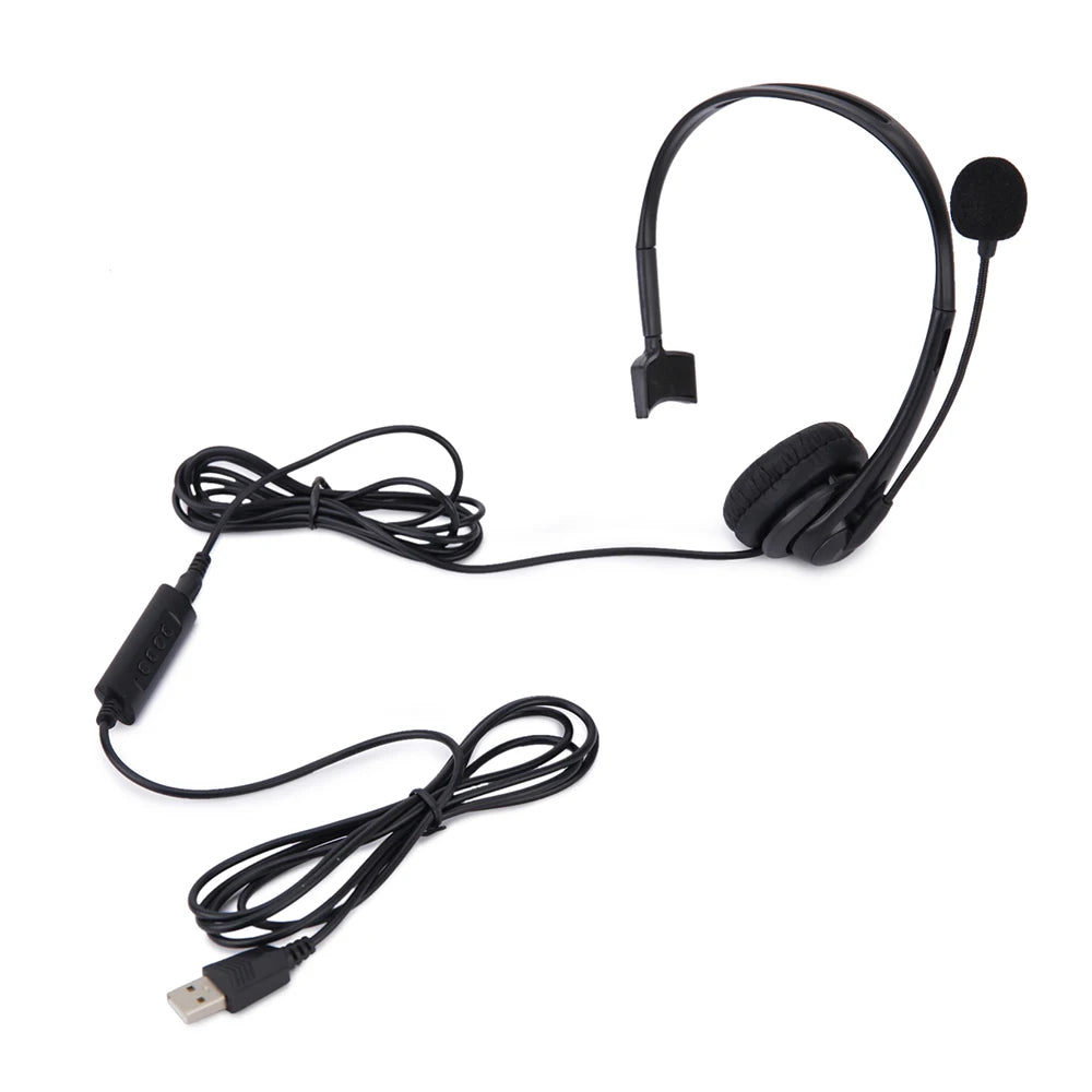 Universal Call Center Headphone 3.5mm USB Wired Business Headset With Mic Volume Control Mute Cancelling Telephone Operator