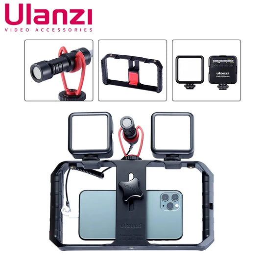 Ulanzi Smartphone Cage Filmmaking Case Small U Rig Hand Grip Phone Video Stabilizer With Cold Mount for iPhone 13 14 15 Android - Jamboshop.com