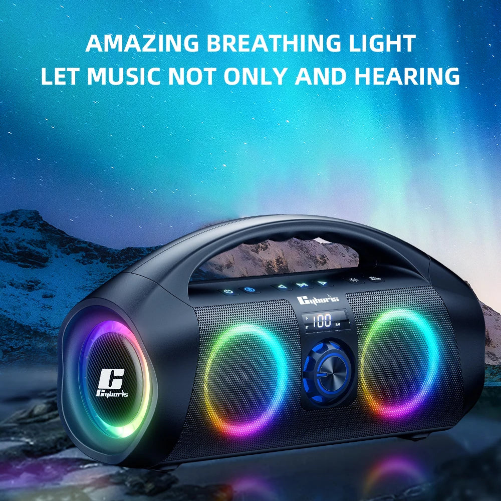 NEW Cyboris F29 120W High-power Karaoke Portable Wireless Waterproof Speakers With Flashing RGB Light For Home And Outdoor