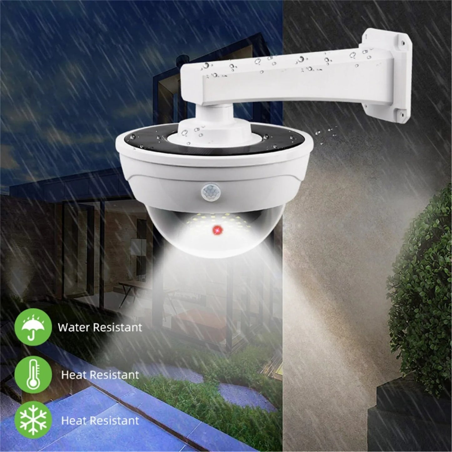 Solar Powered Security Camera Light Flashing With Led Motion Sensor Detection Light For Indoor Outdoor Home Office Garage - Jamboshop.com