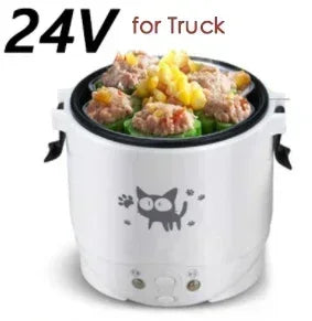 Car Mini Rice Cooker 12v 24V 220V Car Multicooker Self-driving Soup Porridge Portable Truck Smart Steamer Ramen for 1-2 People - Jamboshop.com