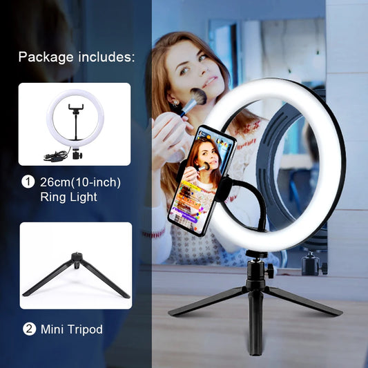 LED Live Fill Light 6 Inch 10 Inch 12 Inch 18 Inch Ring Light Desktop Anchor Stand Ring Light