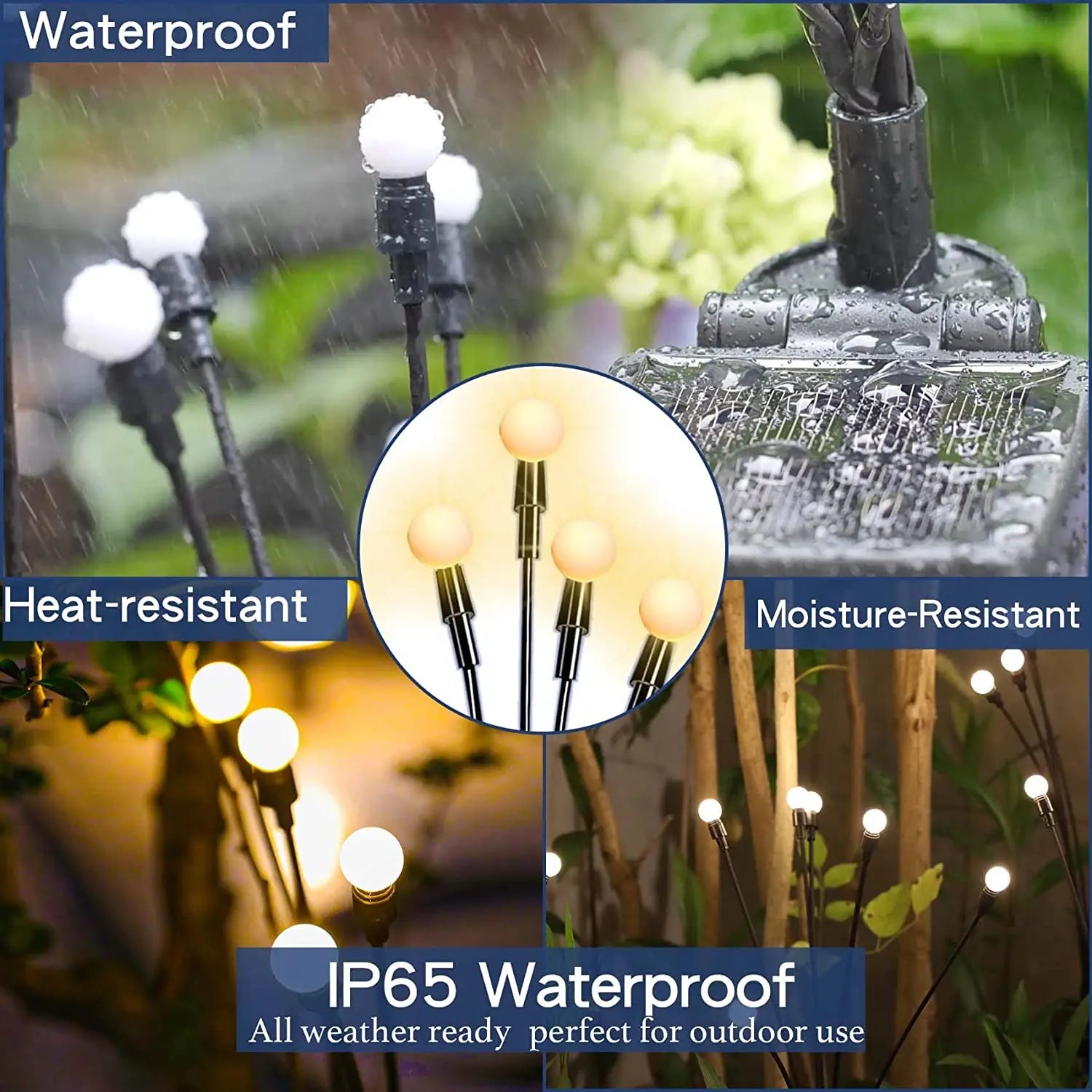 2PCS Solar Garden Light LED Lighting Firefly Lights 6 Heads Outdoor Christmas Chain Lamp Blossom Festoon Party Home Decoration - Jamboshop.com