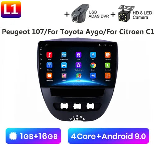 Android 10 2 Din Car Multimedia Player For Peugeot 107 Toyota Aygo Citroen C1 2005-2014 Head Unit Stereo GPS Navigation BT WIFI - Jamboshop.com