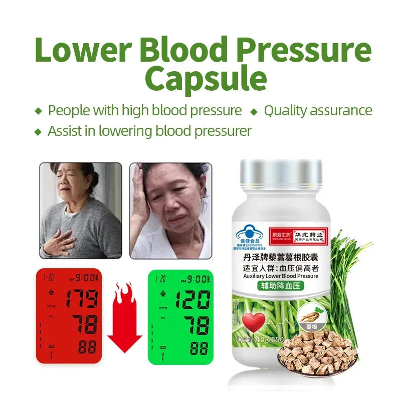 High Blood Pressure Capsules Lower Hypertension Control Pills Blood Pressure Treatment Support Artemisia Selengensis Supplements