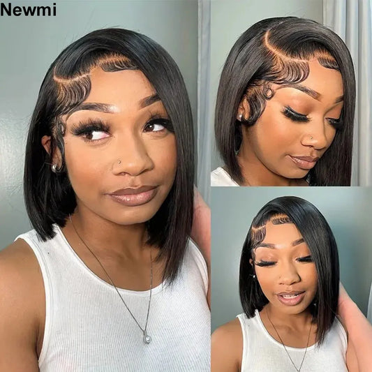 Newmi Bob Wig Human Hair 13x4 Full Lace Frontal Wig Straight Hair Short Bob wig Lace Front Human Hair Wigs for Women 180 Density - Jamboshop.com