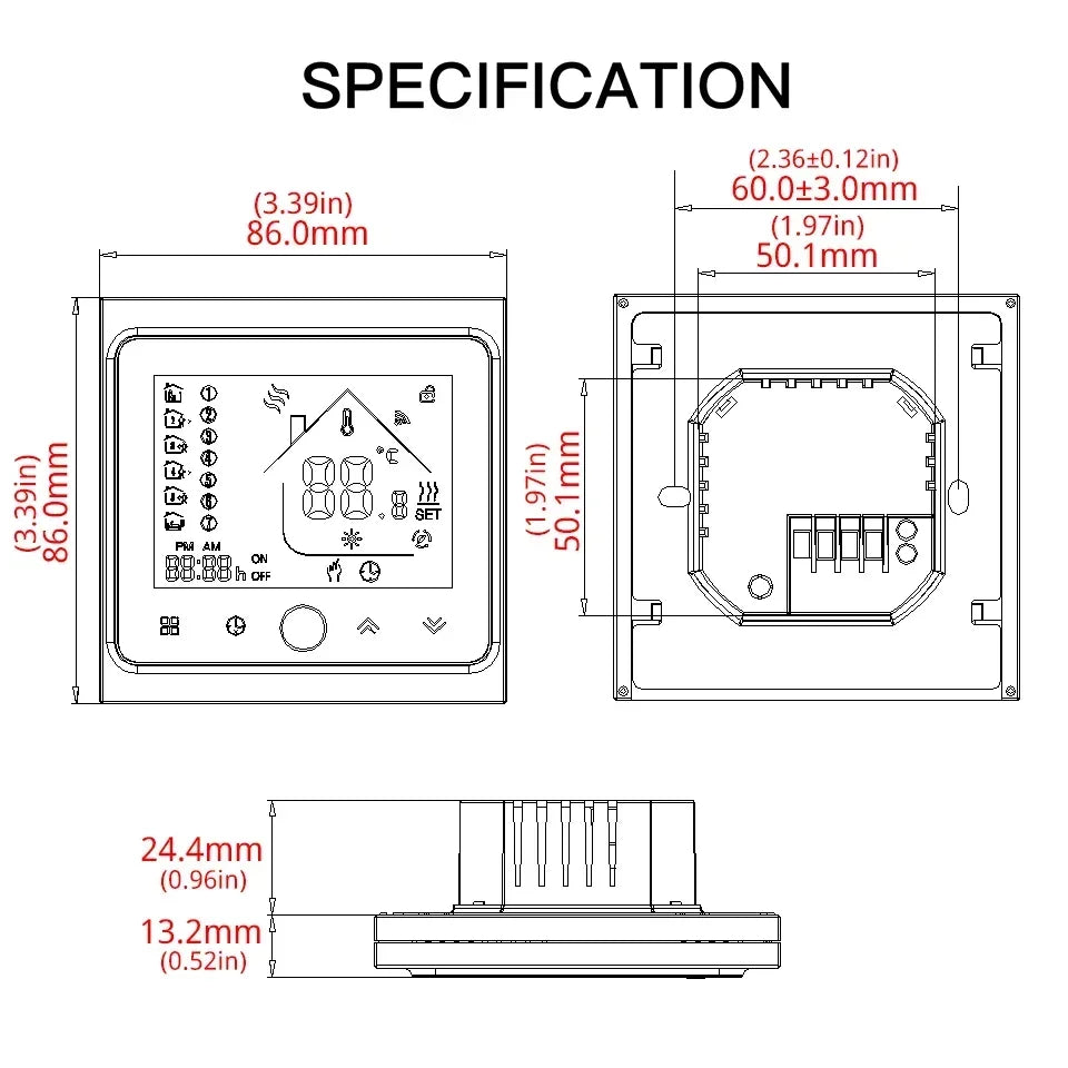 MOES WiFi Water/Electric Floor Heating Thermostat Gas Boiler Temperature Controller Smart Alexa tuya Google Voice zigbee Control - Jamboshop.com