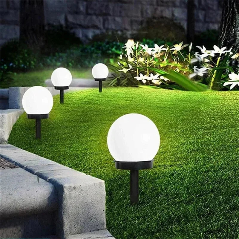 Outdoor LED Solar Round Ball Light Garden Yard Patio Ground Lawn Solar Lamp IP65 Waterproof Party Holiday Garden Home Decoration - Jamboshop.com