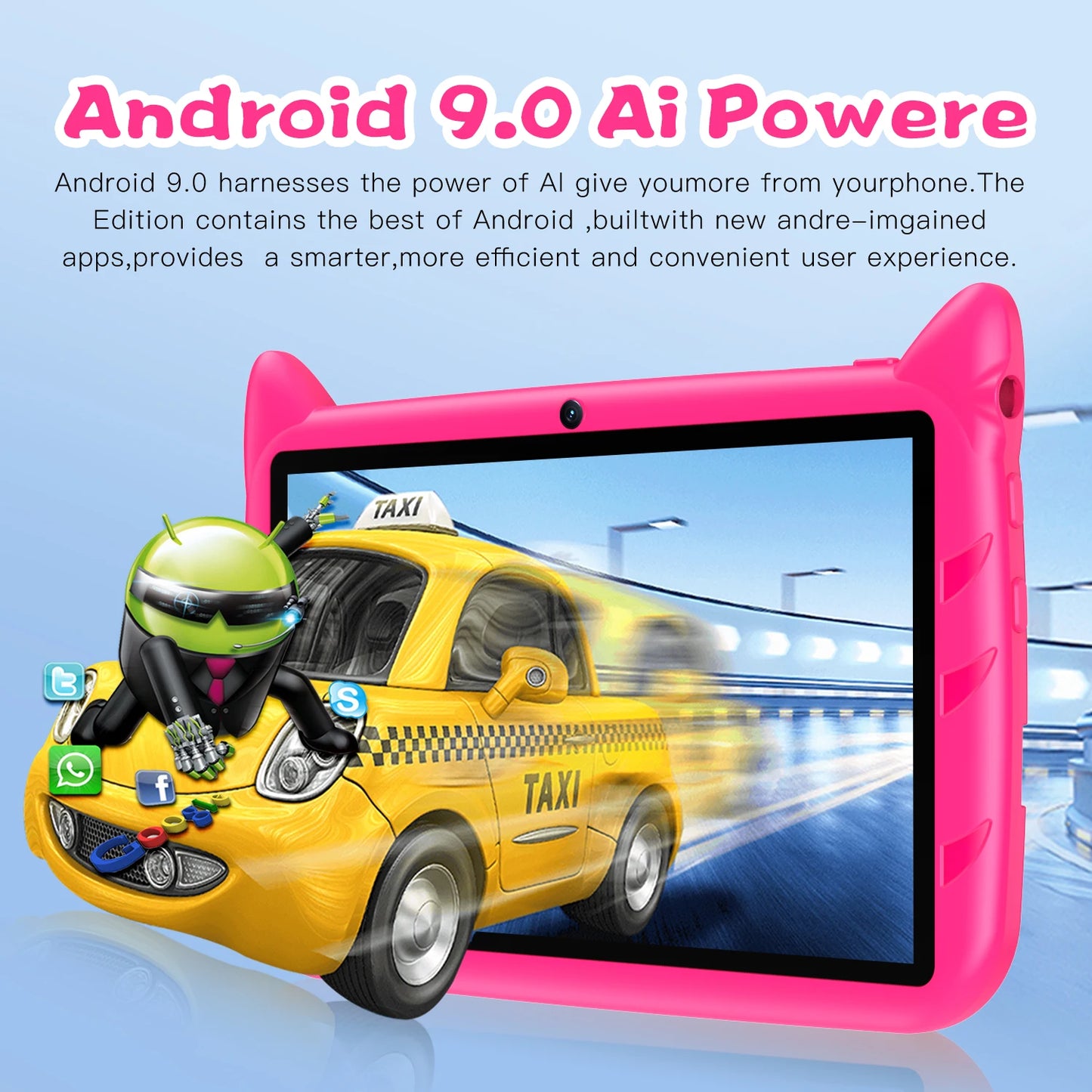 Q80 Sauenane cheap Kids Tablet 7 Inch  Cheap Quad Core Android 9.0  Children's Gift 5G WiFi Tablet Pc 2GB/32GB Tab