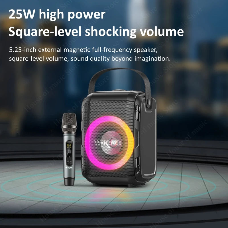 W-KING T9S Fashion Cool Portable Outdoor Music Equipment With Mic Wireless Bluetooth Speaker Party Karaoke Car Audio Sub Woofers