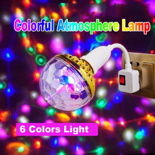 7 Colors LED Holiday Celebration Dance Aautomatic Rotating Bulb KTV DJ Colorful Magic Ball Lights Party Decoration - Jamboshop.com