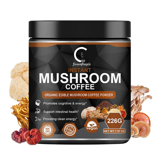 Mushroom Coffee Supplement Ganoderma Lucidum Cordyceps Sinensis Energy,Mental Clarity And Concentration Support-Brain Booster