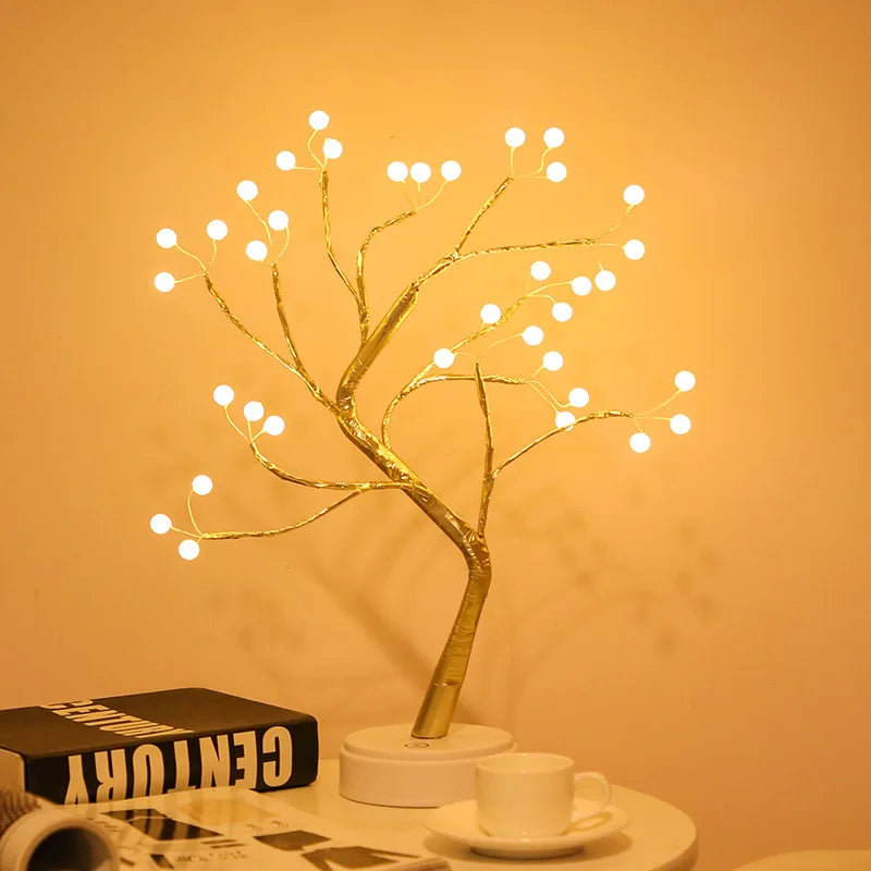 LED Rose Leaf Table Lamp USB Christmas Tree Fairy Light Night Lights Home DIY Party Wedding Bedroom Decoration Mother's Day Gift - Jamboshop.com